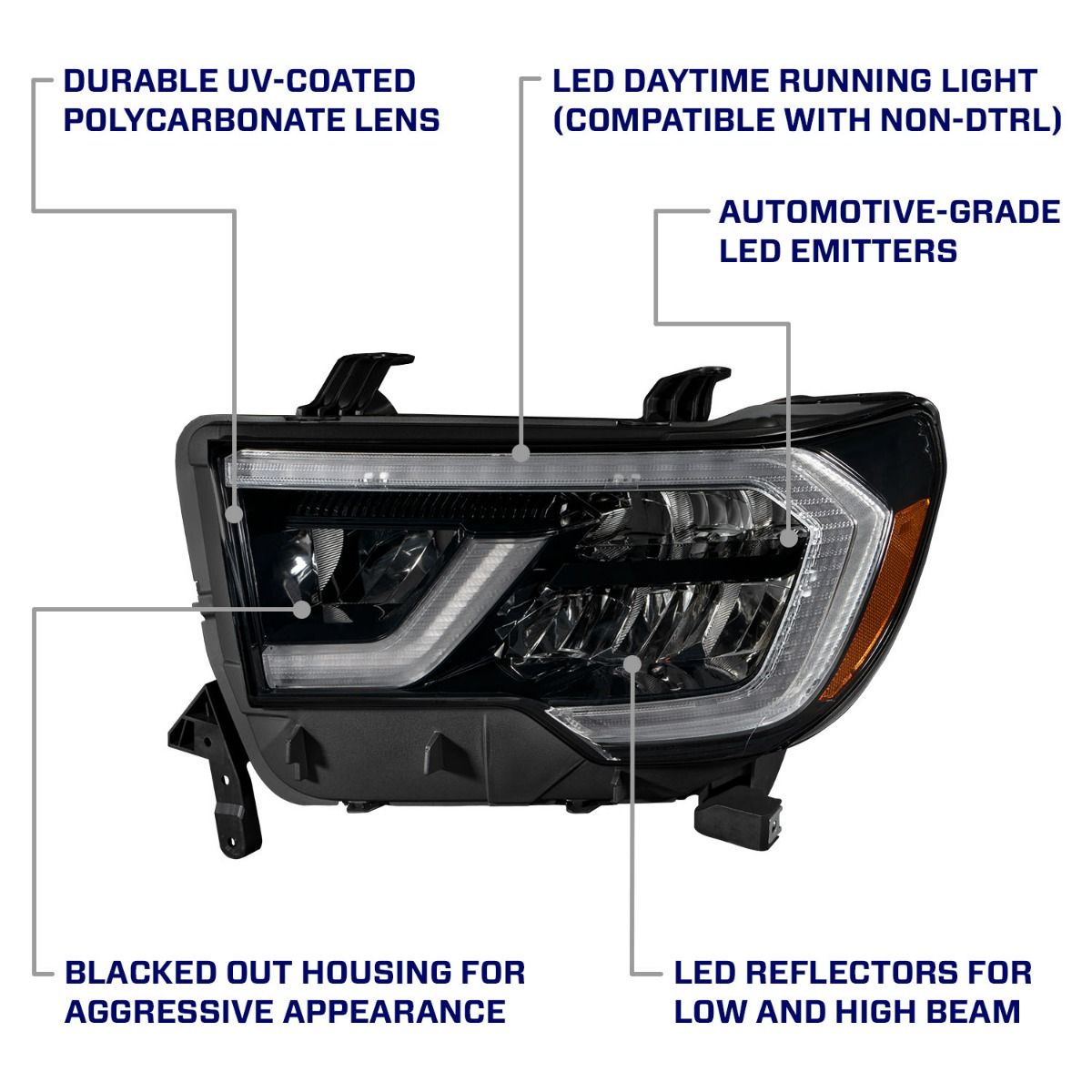 2007+ Toyota Tundra/Sequoia LED Reflector Headlights (pair)