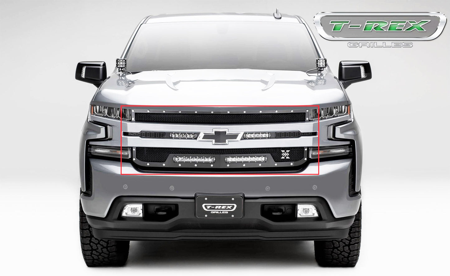T-REX Grilles 6311261 Black Mild Steel Small Mesh Grille Fits 2019-2022 Chevrolet Silverado 1500