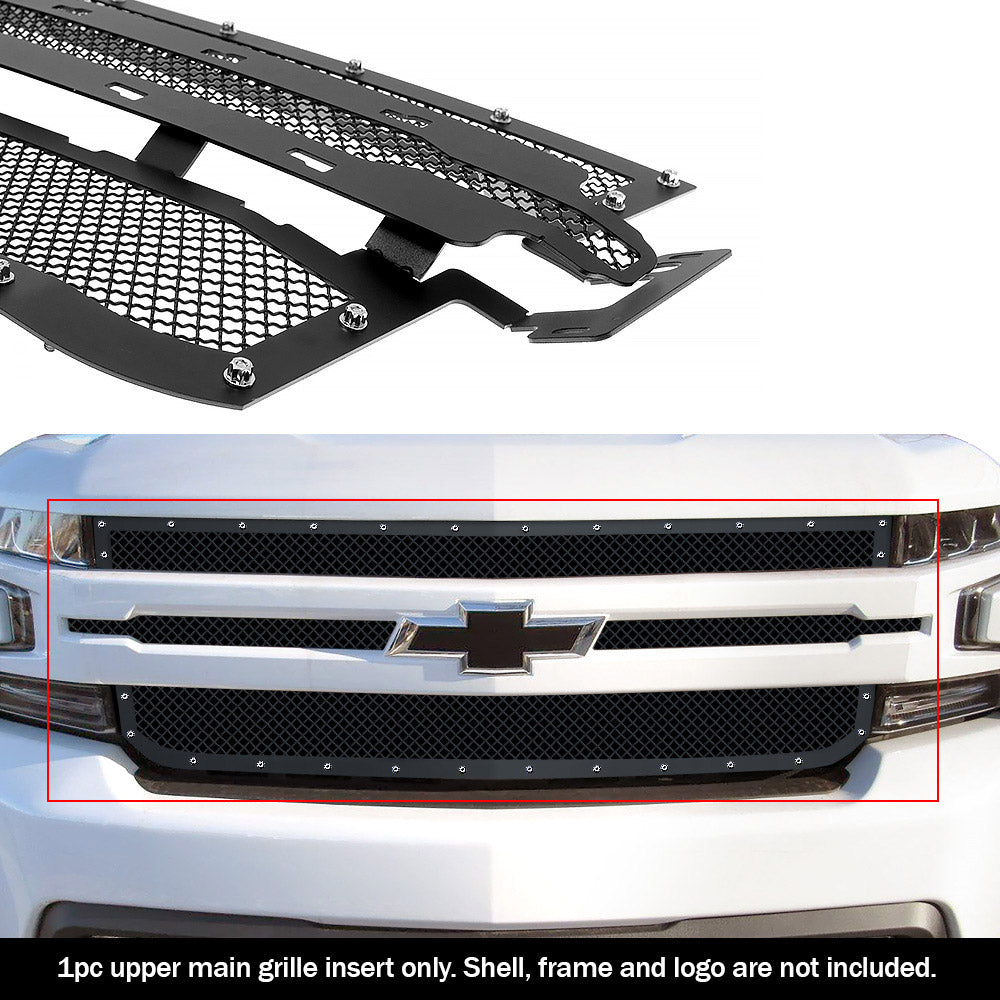 APS GR03LEJ68H Main Upper Rivet Grille Fits 1999-2002 Chevy Silverado 1500