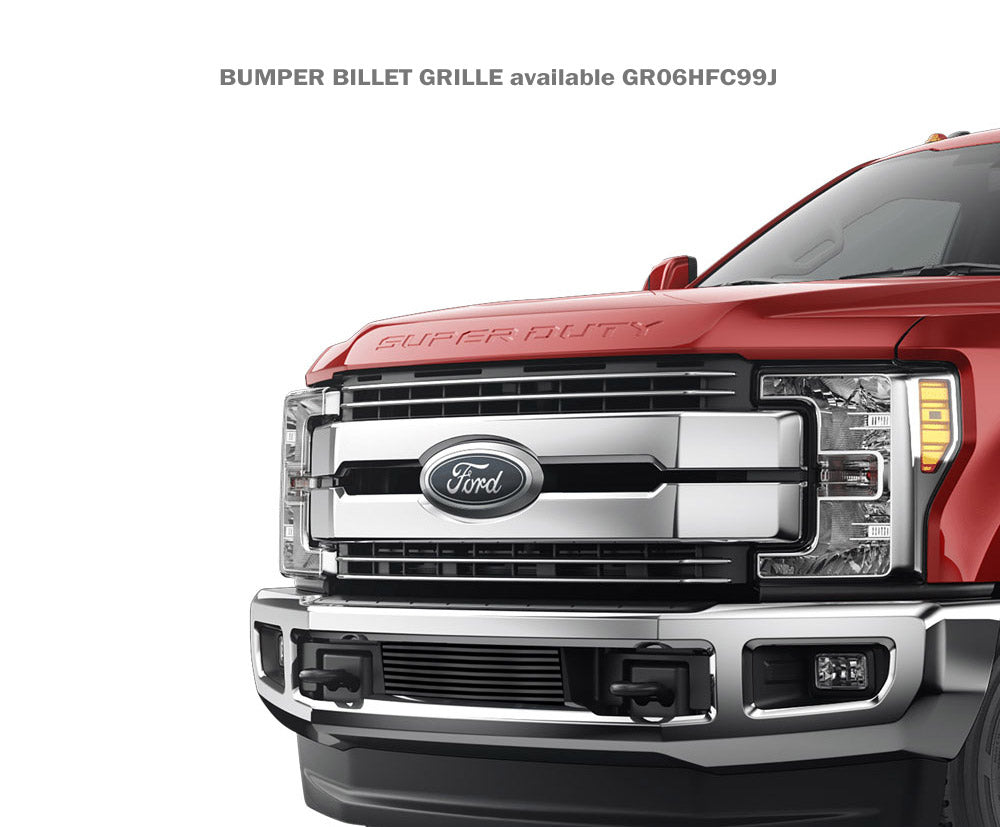 APS GR06HFC63J Main Upper Black Stainless Steel Billet Grille Fits 2017-2019 Ford F-250