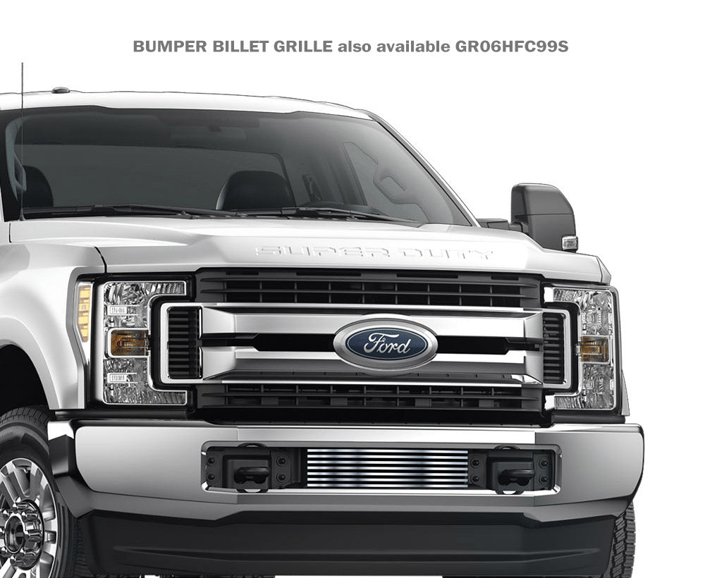 APS GR06HFC63S Main Upper Stainless Steel Billet Grille Fits 2017-2019 Ford F-250