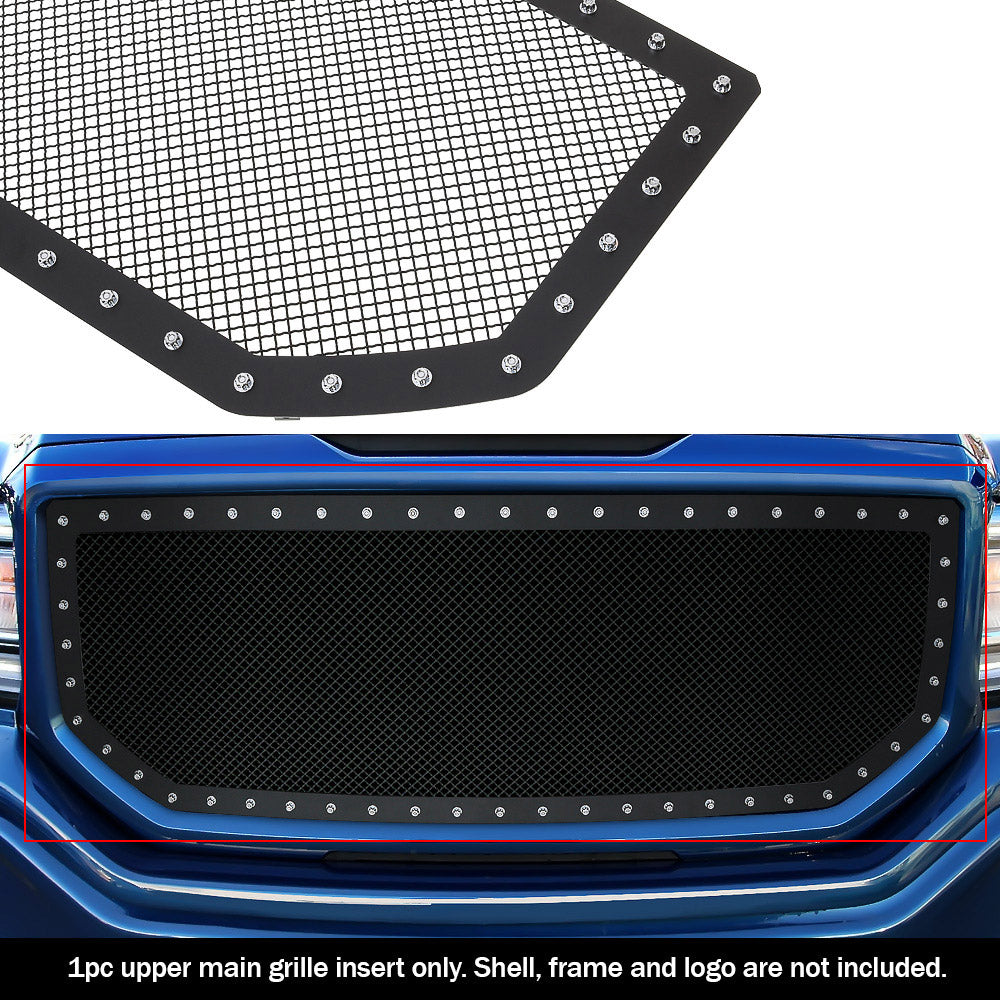 APS GR07LFC62H Main Upper Rivet Grille Fits 2016-2018 GMC Sierra 1500