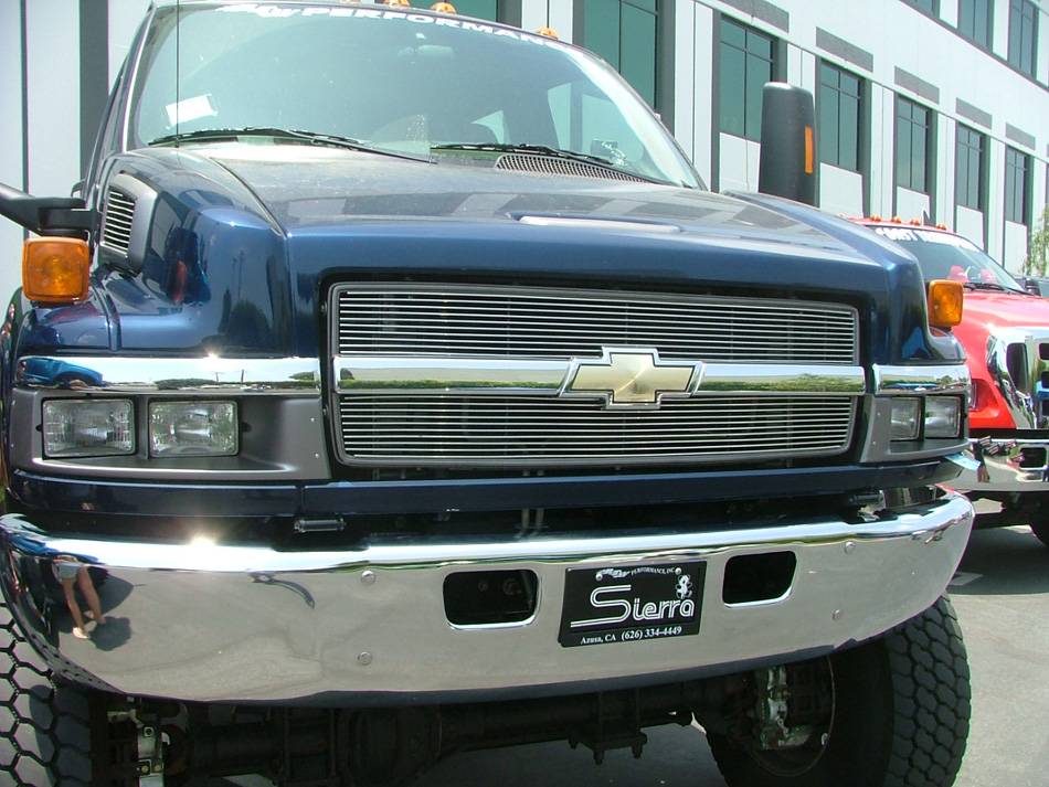 T-REX Grilles 20083 Polished Aluminum Horizontal Grille Fits 2004-2009 Chevrolet Kodiak C-4500 Kodiak C-5500