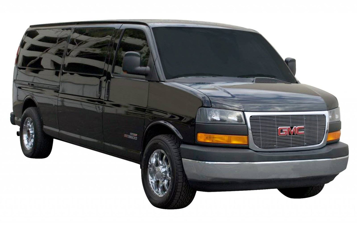 T-REX Grilles 21316 Polished Aluminum Horizontal Grille Fits 2004-2023 GMC Savana Van