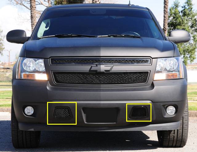 T-REX Grilles 52051 Black Mild Steel Small Mesh Bumper Grille Fits 2007-2013 Chevrolet Avalanche