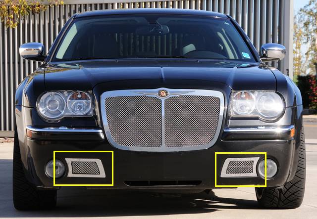 T-REX Grilles 55471 Polished Stainless Steel Small Mesh Bumper Grille Fits 2005-2010 Chrysler 300C SRT