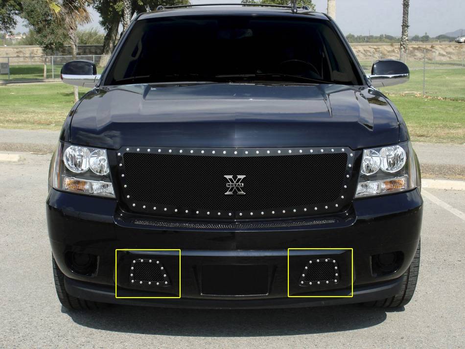 T-REX Grilles 6720511 Black Mild Steel Small Mesh Bumper Grille Fits 2007-2013 Chevrolet Avalanche