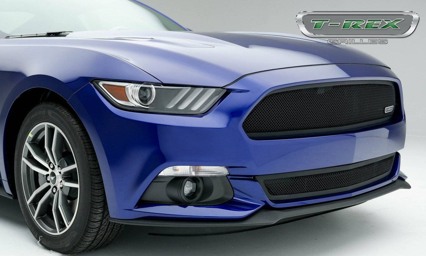 T-REX Grilles 51530 Black Mild Steel Small Mesh Grille Fits 2015-2017 Ford Mustang GT