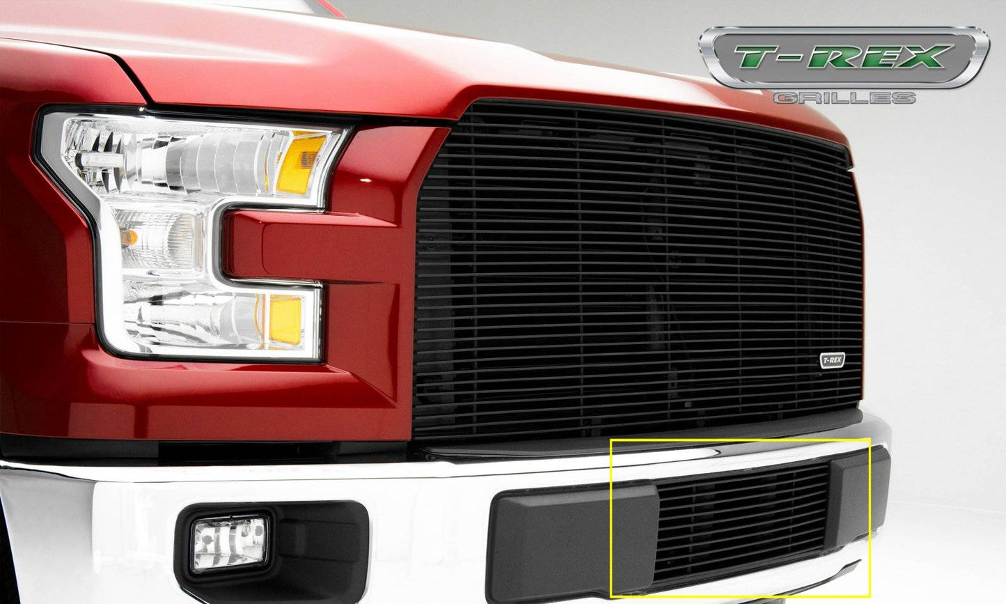 T-REX Grilles 25573B Black Aluminum Horizontal Bumper Grille Fits 2015-2017 Ford F-150