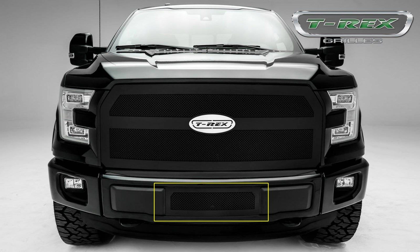T-REX Grilles 52573 Black Mild Steel Small Mesh Bumper Grille Fits 2015-2017 Ford F-150