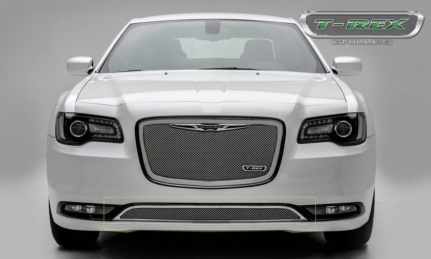 T-REX Grilles 55436 Polished Stainless Steel Small Mesh Bumper Grille Fits 2015-2018 Chrysler 300