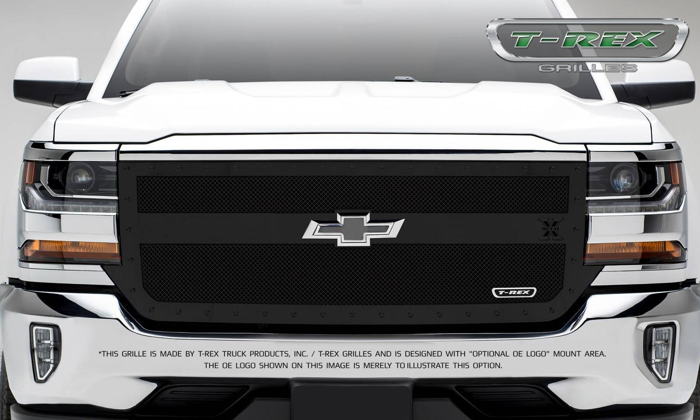T-REX Grilles 6711291-BR Black Mild Steel Small Mesh Grille Fits 2016-2018 Chevrolet Silverado 1500