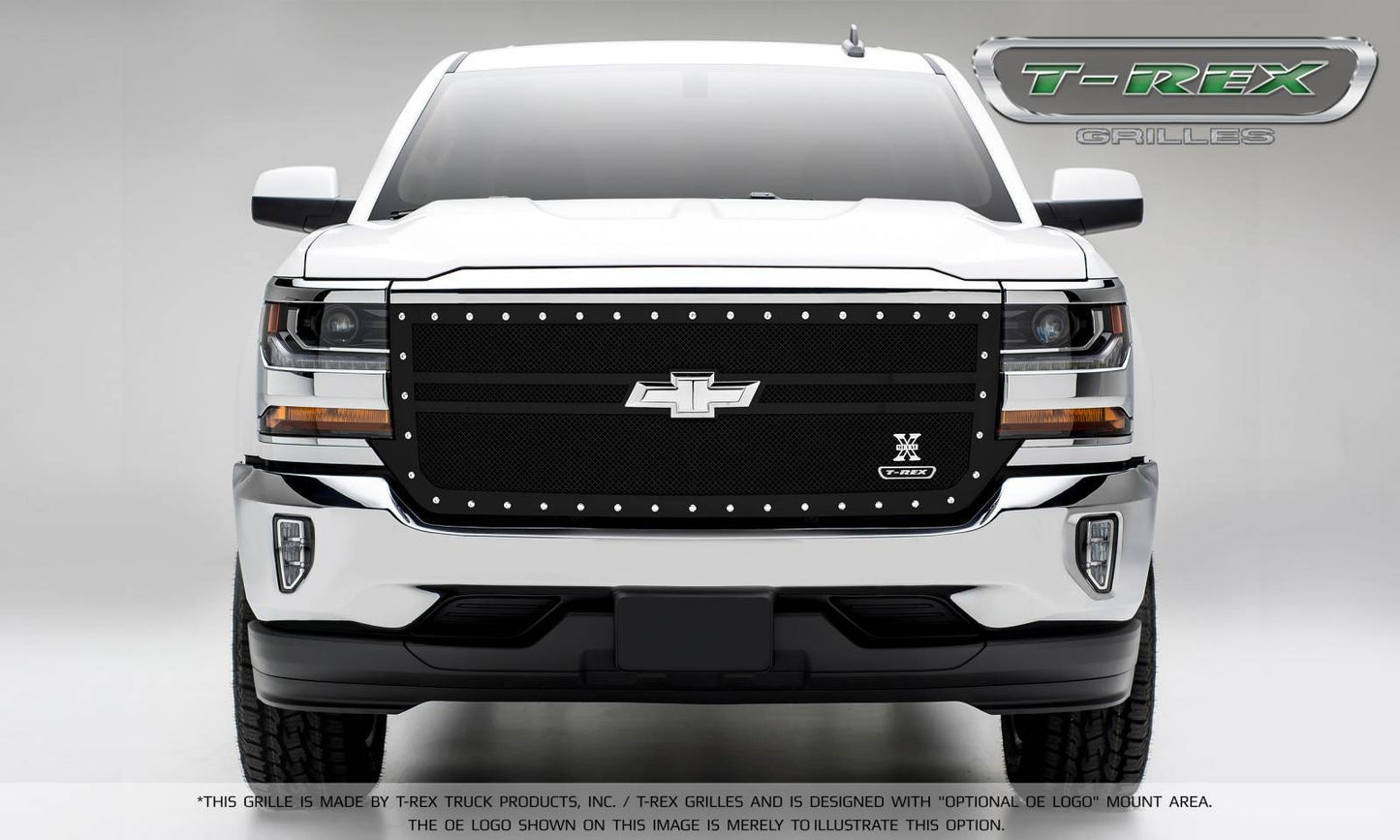 T-REX Grilles 6711301 Black Mild Steel Small Mesh Grille Fits 2016-2018 Chevrolet Silverado 1500