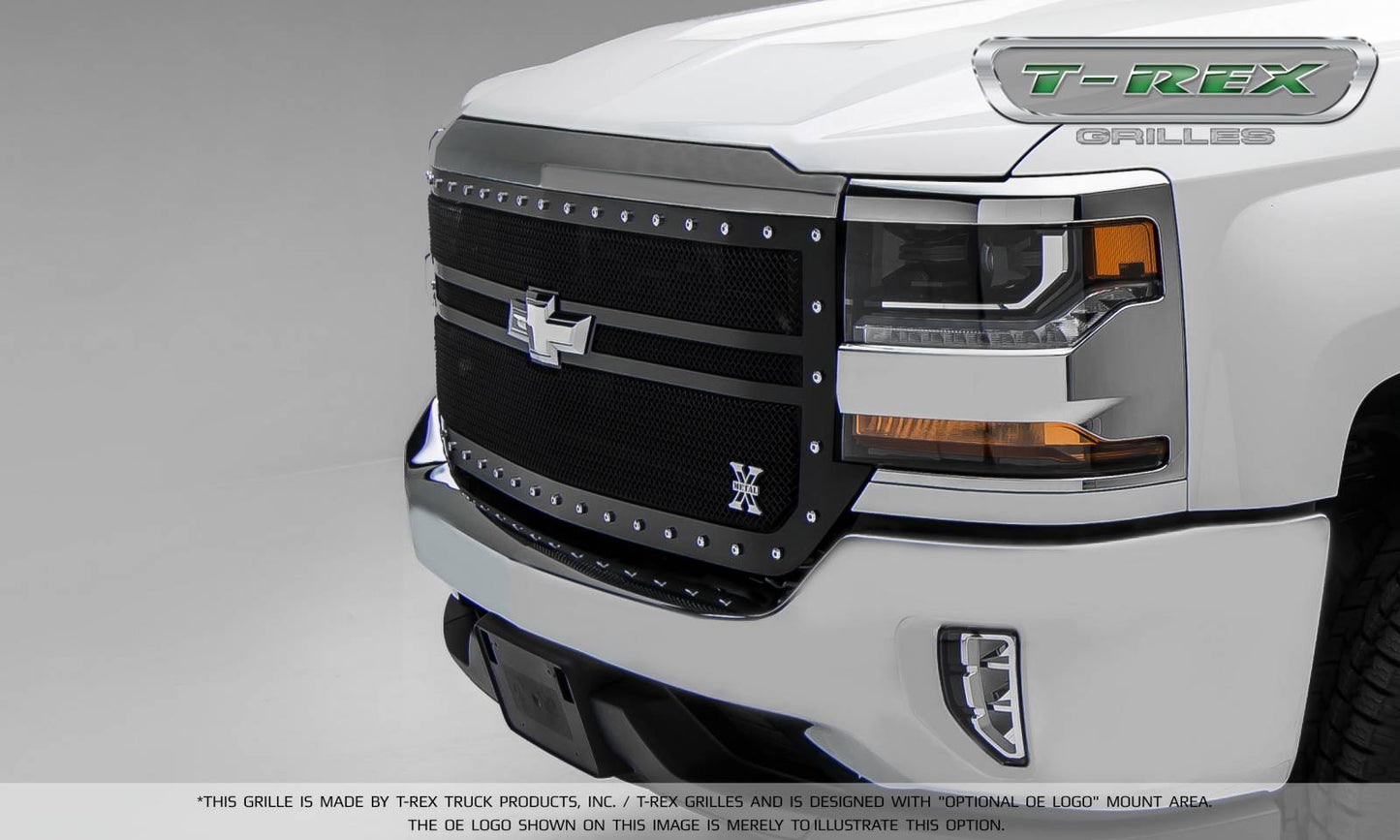 T-REX Grilles 6711301 Black Mild Steel Small Mesh Grille Fits 2016-2018 Chevrolet Silverado 1500