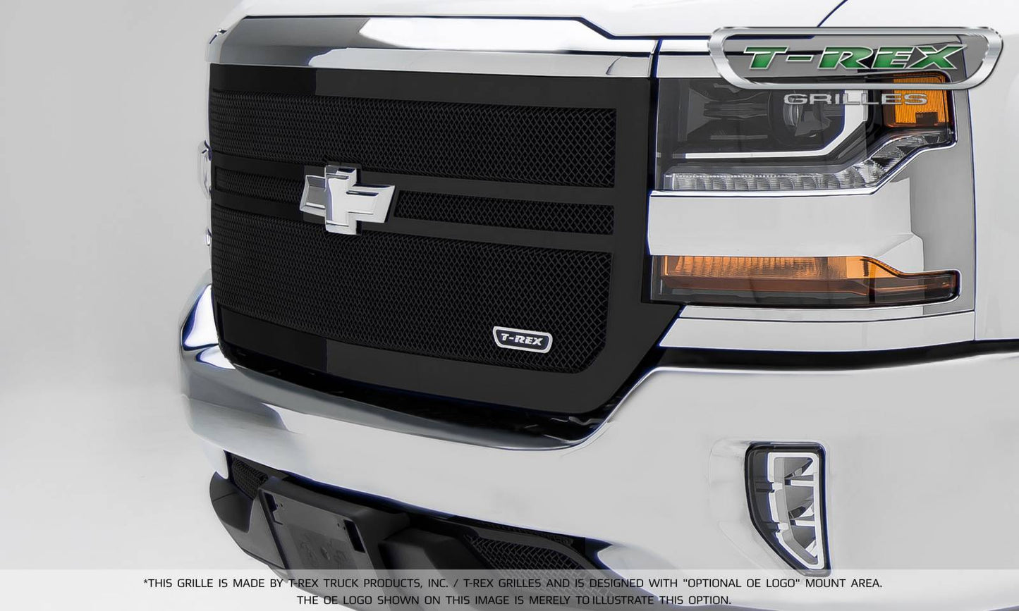 T-REX Grilles 51133 Black Mild Steel Small Mesh Grille Fits 2016-2018 Chevrolet Silverado 1500