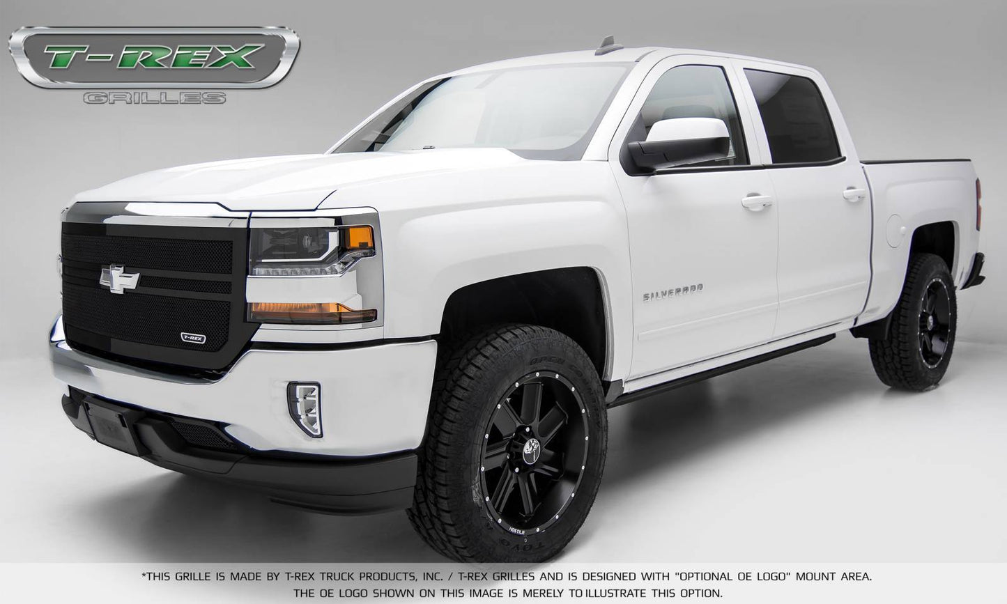 T-REX Grilles 51133 Black Mild Steel Small Mesh Grille Fits 2016-2018 Chevrolet Silverado 1500