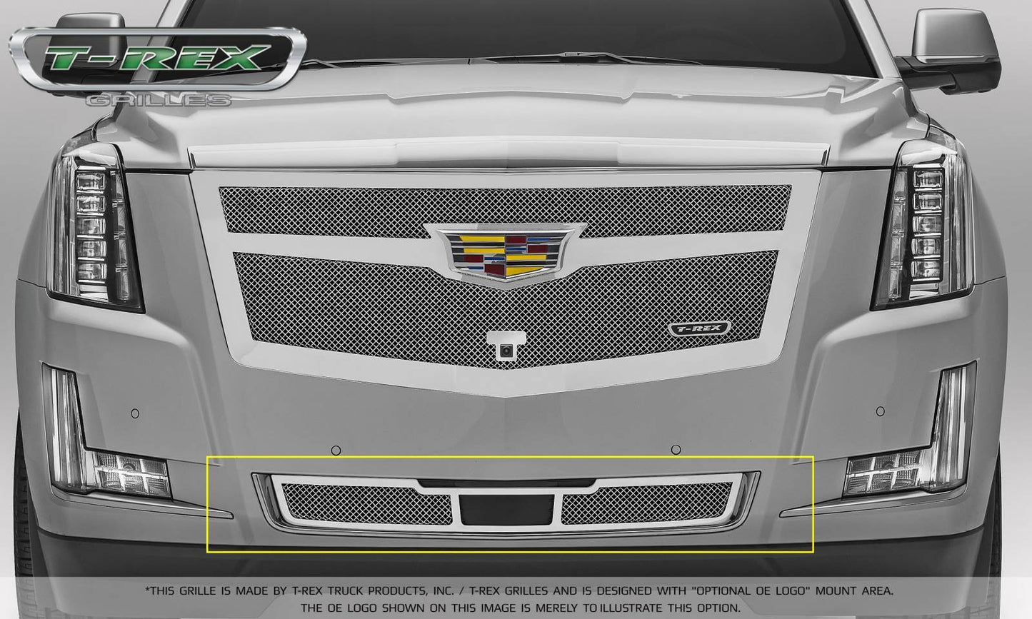 T-REX Grilles 57189 Chrome Stainless Steel Small Mesh Bumper Grille Fits 2015i-2020 Cadillac Escalade Escalade EXT Escalade ESV