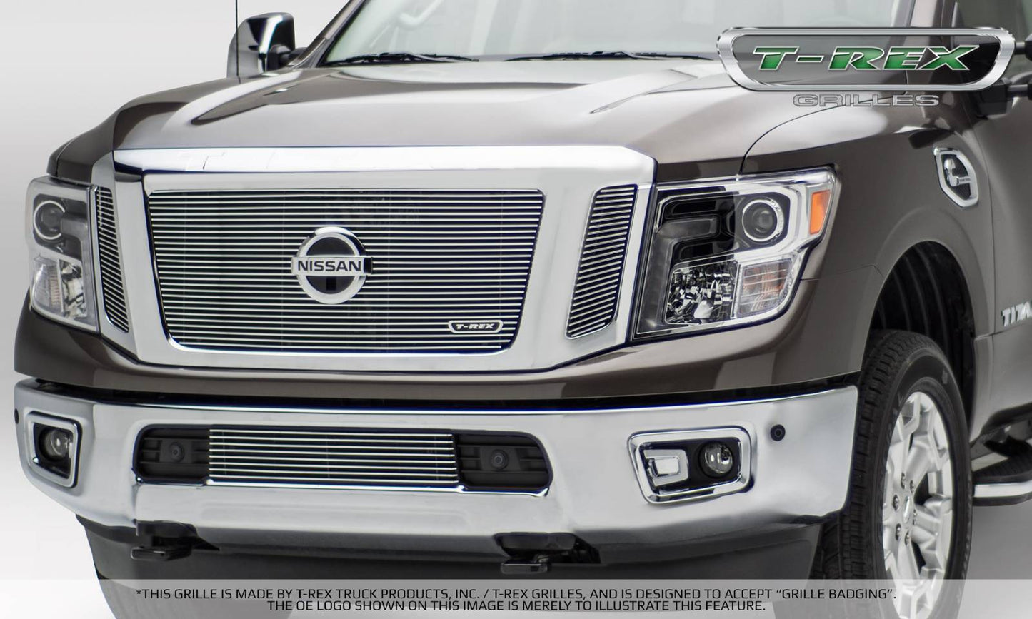T-REX Grilles 20785 Polished Aluminum Horizontal Grille Fits 2016-2019 Nissan Titan