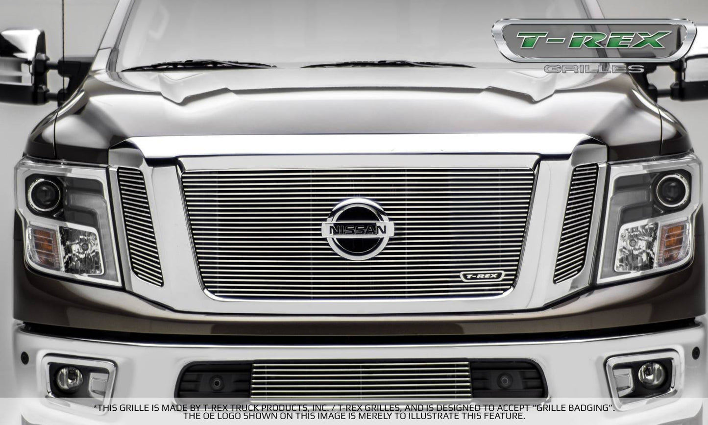 T-REX Grilles 20785 Polished Aluminum Horizontal Grille Fits 2016-2019 Nissan Titan