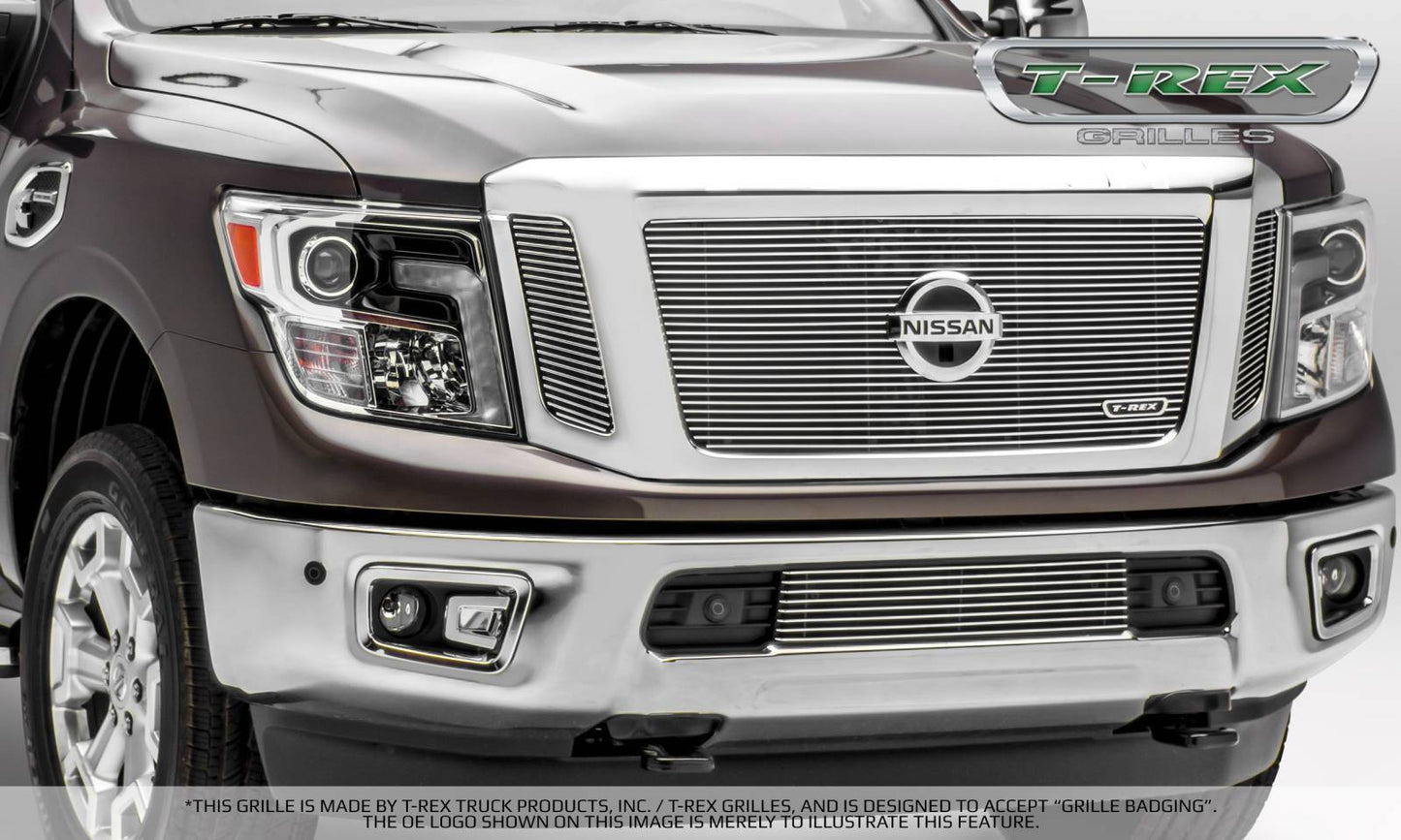 T-REX Grilles 20785 Polished Aluminum Horizontal Grille Fits 2016-2019 Nissan Titan