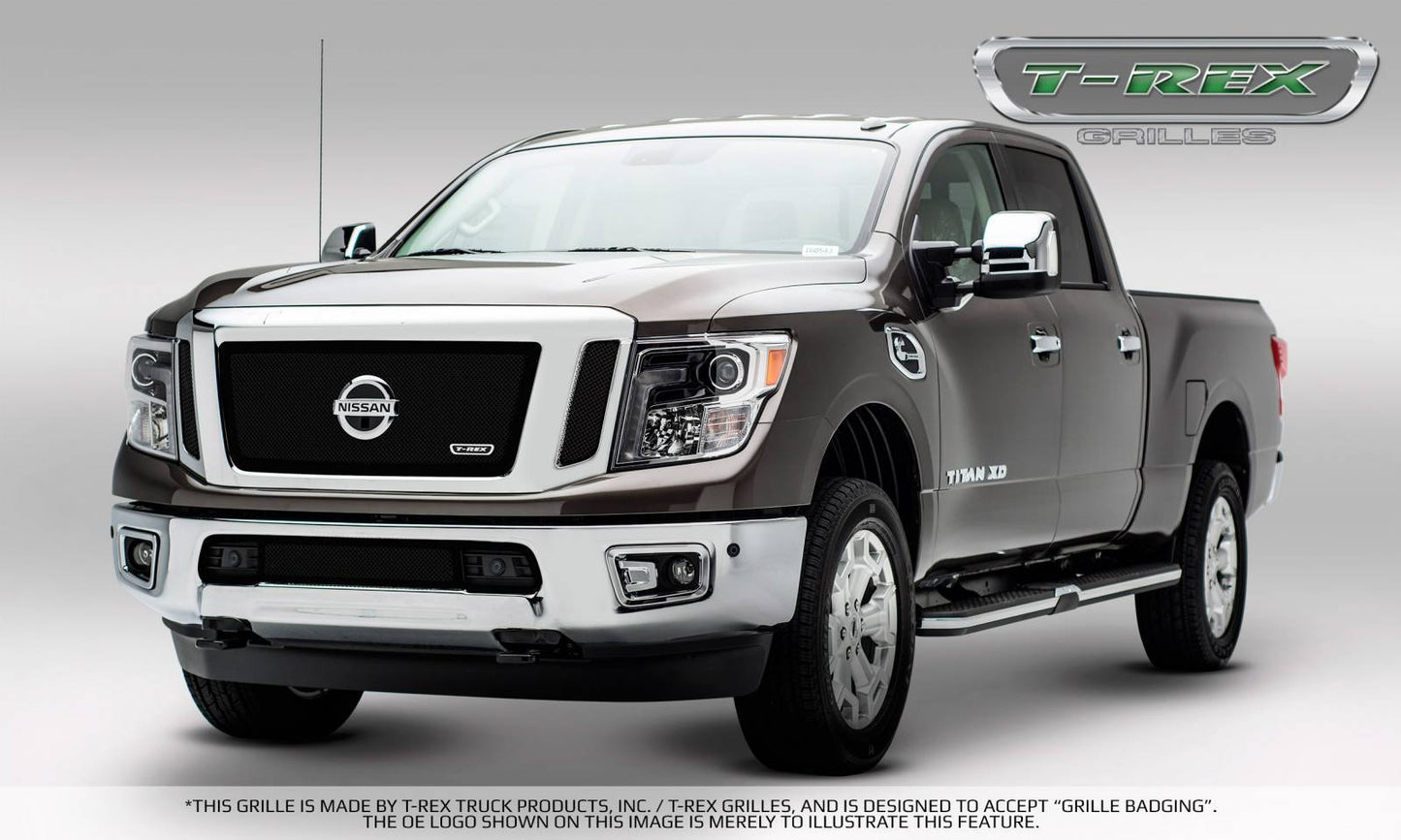 T-REX Grilles 51785 Black Mild Steel Small Mesh Grille Fits 2016-2019 Nissan Titan