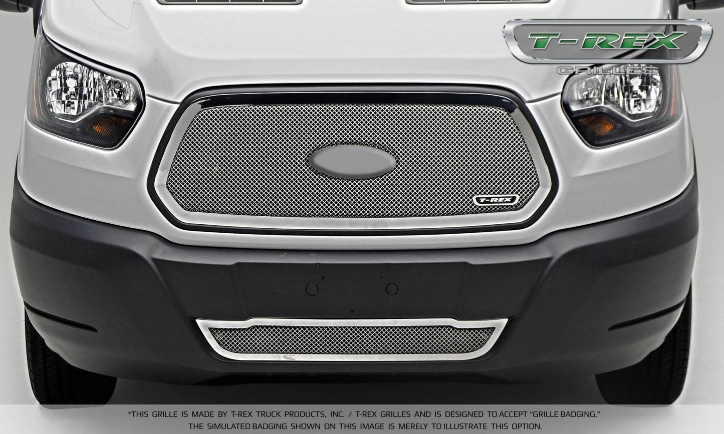 T-REX Grilles 54575 Polished Stainless Steel Small Mesh Grille Fits 2016-2018 Ford Transit