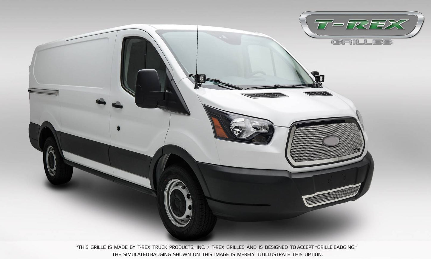 T-REX Grilles 54575 Polished Stainless Steel Small Mesh Grille Fits 2016-2018 Ford Transit