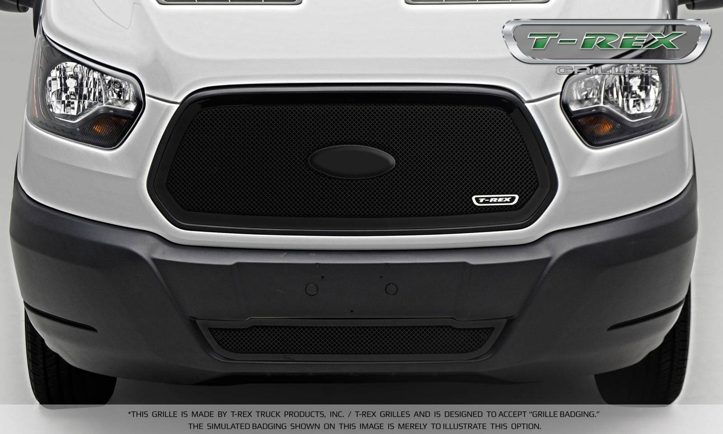 T-REX Grilles 51575 Black Mild Steel Small Mesh Grille Fits 2016-2018 Ford Transit