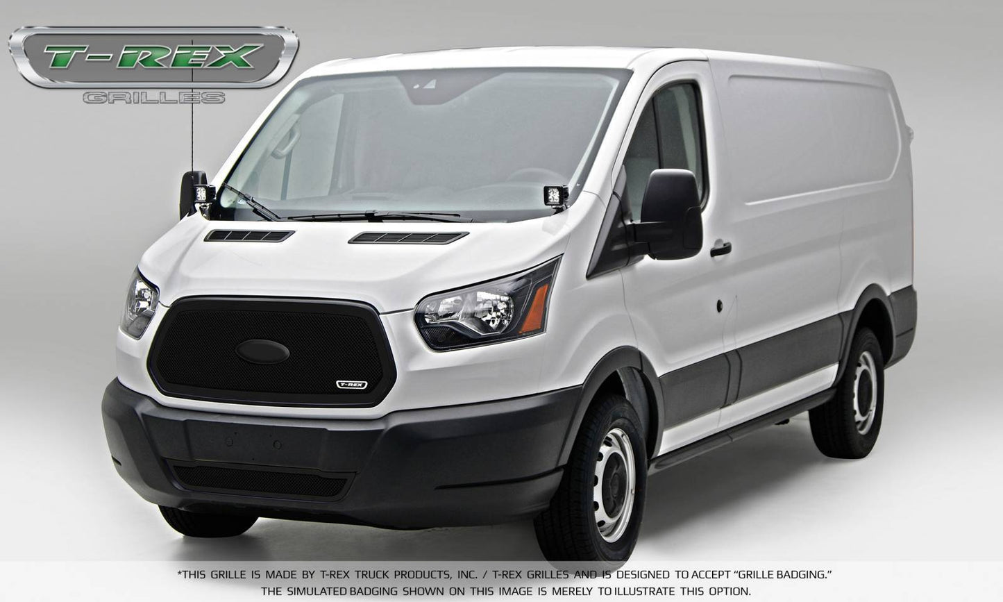 T-REX Grilles 51575 Black Mild Steel Small Mesh Grille Fits 2016-2018 Ford Transit
