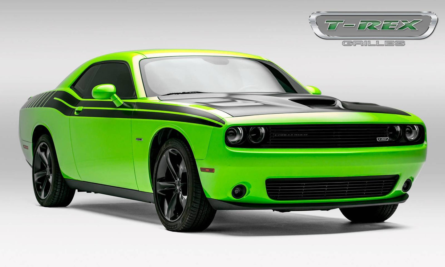 T-REX Grilles 25419B Black Aluminum Horizontal Bumper Grille Fits 2015-2023 Dodge Challenger