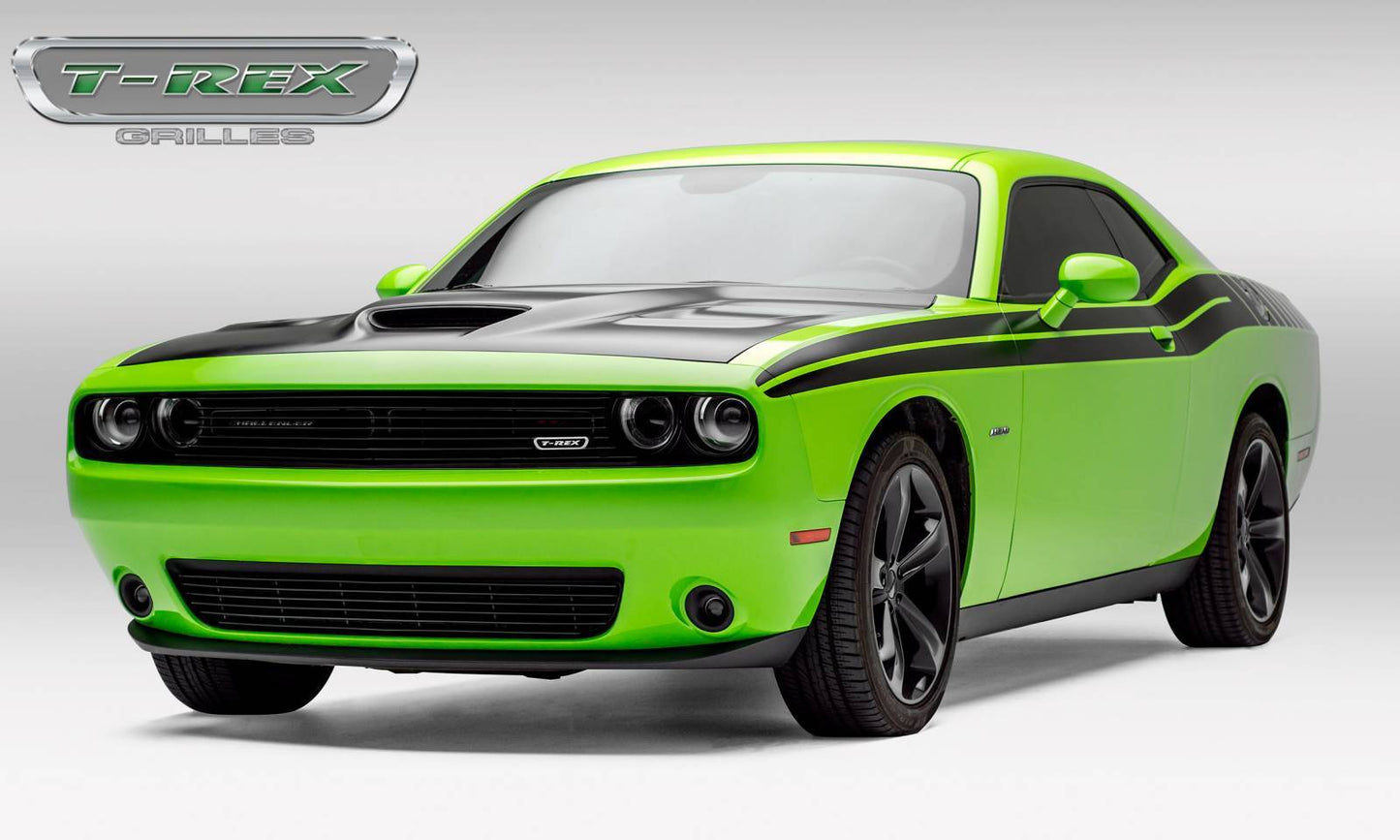 T-REX Grilles 25419B Black Aluminum Horizontal Bumper Grille Fits 2015-2023 Dodge Challenger