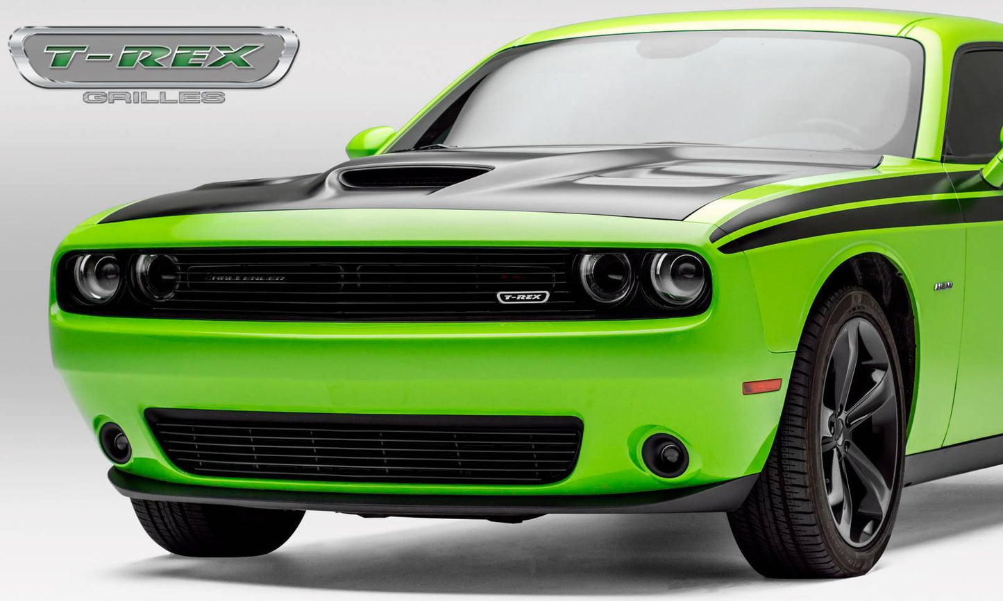 T-REX Grilles 25419B Black Aluminum Horizontal Bumper Grille Fits 2015-2023 Dodge Challenger