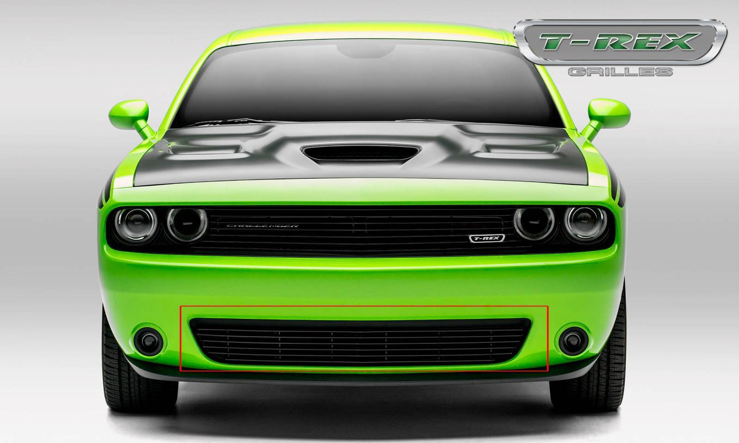 T-REX Grilles 25419B Black Aluminum Horizontal Bumper Grille Fits 2015-2023 Dodge Challenger