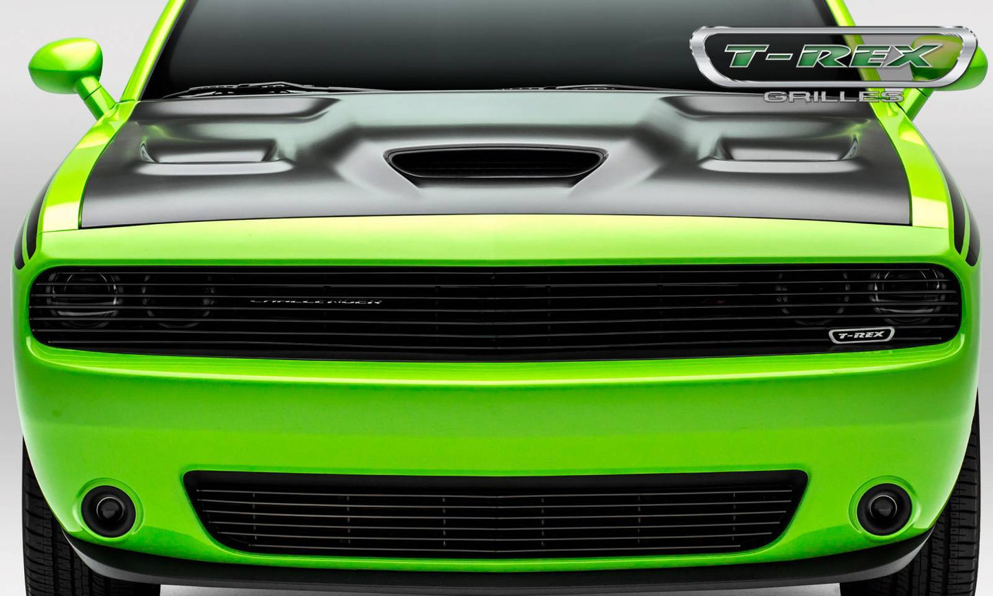 T-REX Grilles 25419B Black Aluminum Horizontal Bumper Grille Fits 2015-2023 Dodge Challenger