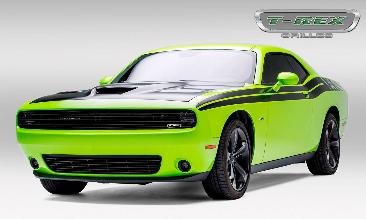 T-REX Grilles 25419B Black Aluminum Horizontal Bumper Grille Fits 2015-2023 Dodge Challenger