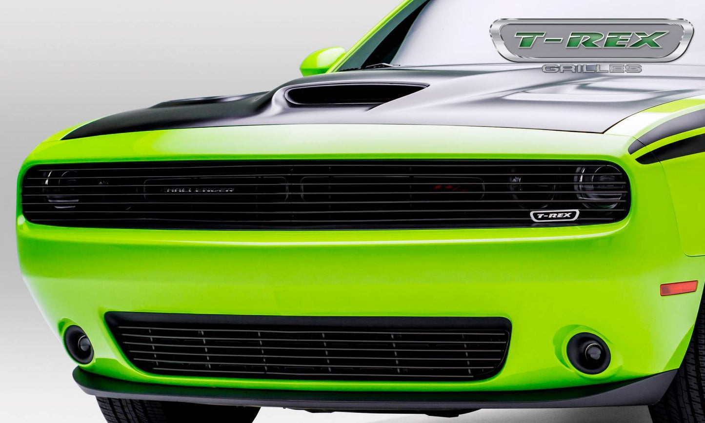 T-REX Grilles 25419B Black Aluminum Horizontal Bumper Grille Fits 2015-2023 Dodge Challenger