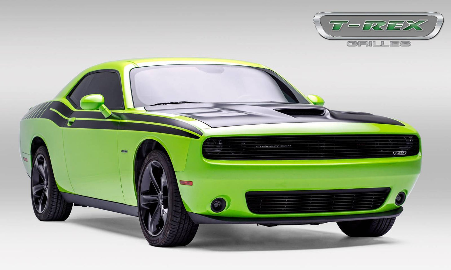 T-REX Grilles 25419B Black Aluminum Horizontal Bumper Grille Fits 2015-2023 Dodge Challenger