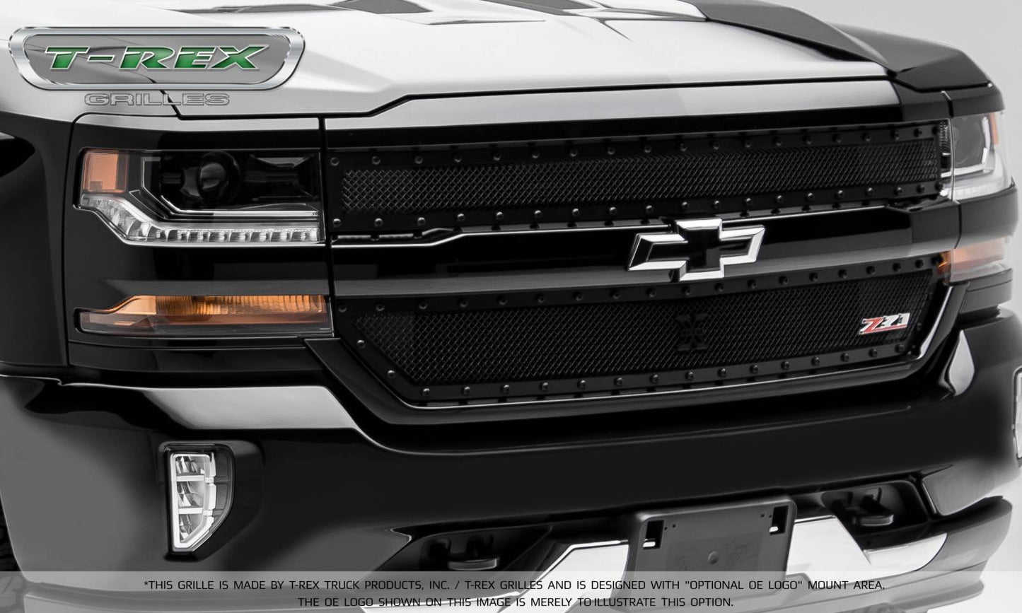 T-REX Grilles 6711241-BR Black Mild Steel Small Mesh Grille Fits 2016-2018 Chevrolet Silverado 1500 Z71