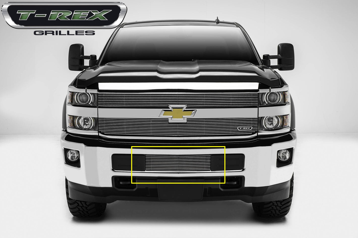 T-REX Grilles 25122 Polished Aluminum Horizontal Bumper Grille Fits 2015-2019 Chevrolet Silverado 2500