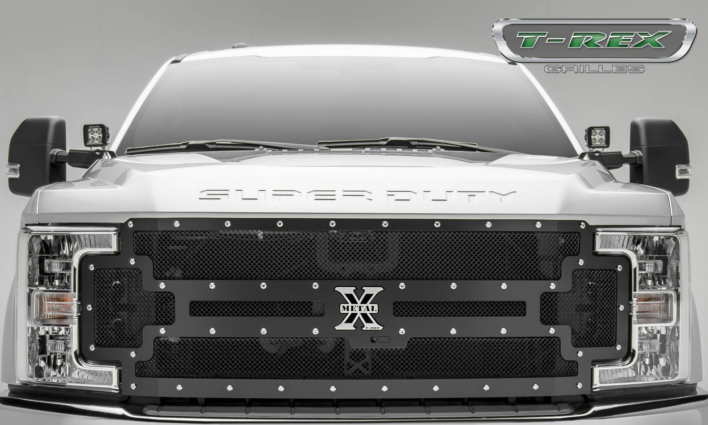 T-REX Grilles 6715371 Black Mild Steel Small Mesh Grille Fits 2017-2019 Ford F-250 F-350 F-450 F-550