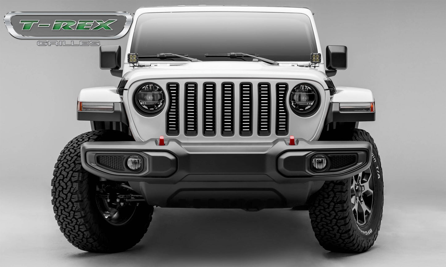 T-REX Grilles 6204933 Brushed Aluminum Horizontal Grille Fits 2020-2023 Jeep Gladiator Overland Gladiator Rubicon