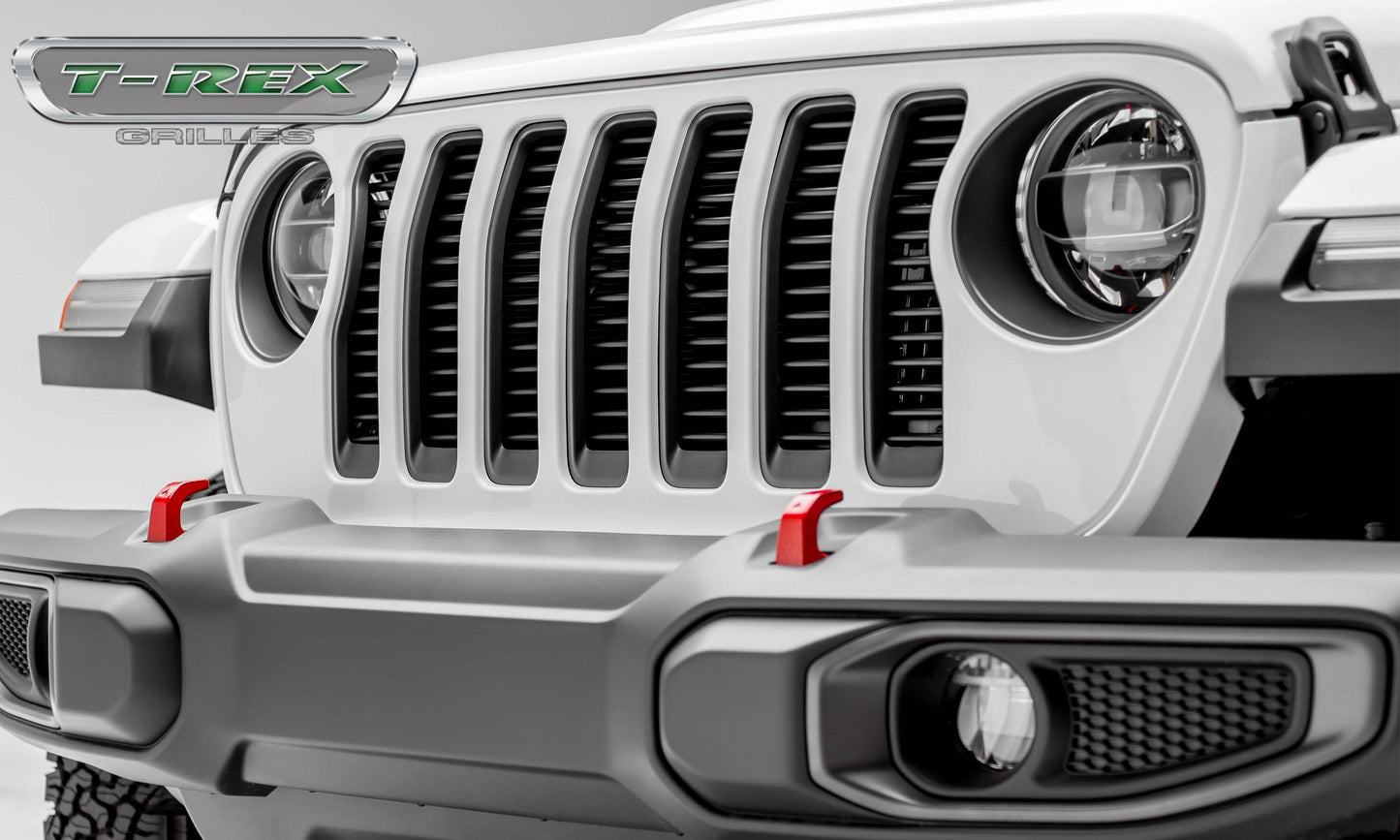 T-REX Grilles 6204941 Black Aluminum Horizontal Round Grille Fits 2020-2023 Jeep Gladiator Overland Gladiator Rubicon