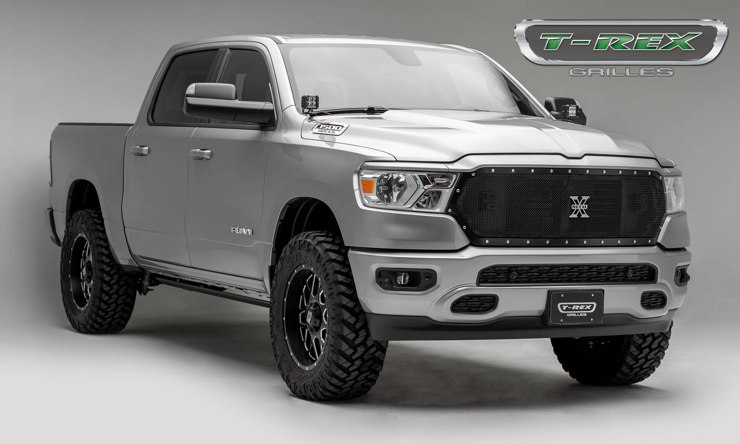 T-REX Grilles 6714651 Black Mild Steel Small Mesh Grille Fits 2019-2023 Ram 1500 Laramie 1500 Lone Star 1500 Big Horn 1500 Tradesman