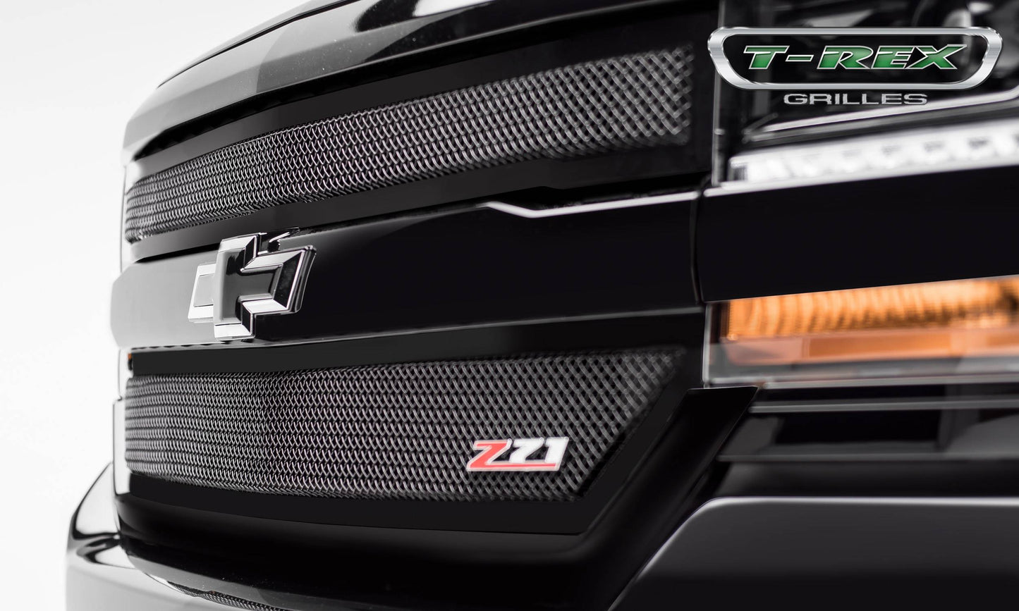 T-REX Grilles 51124 Black Mild Steel Small Mesh Grille Fits 2016-2018 Chevrolet Silverado 1500 Z71