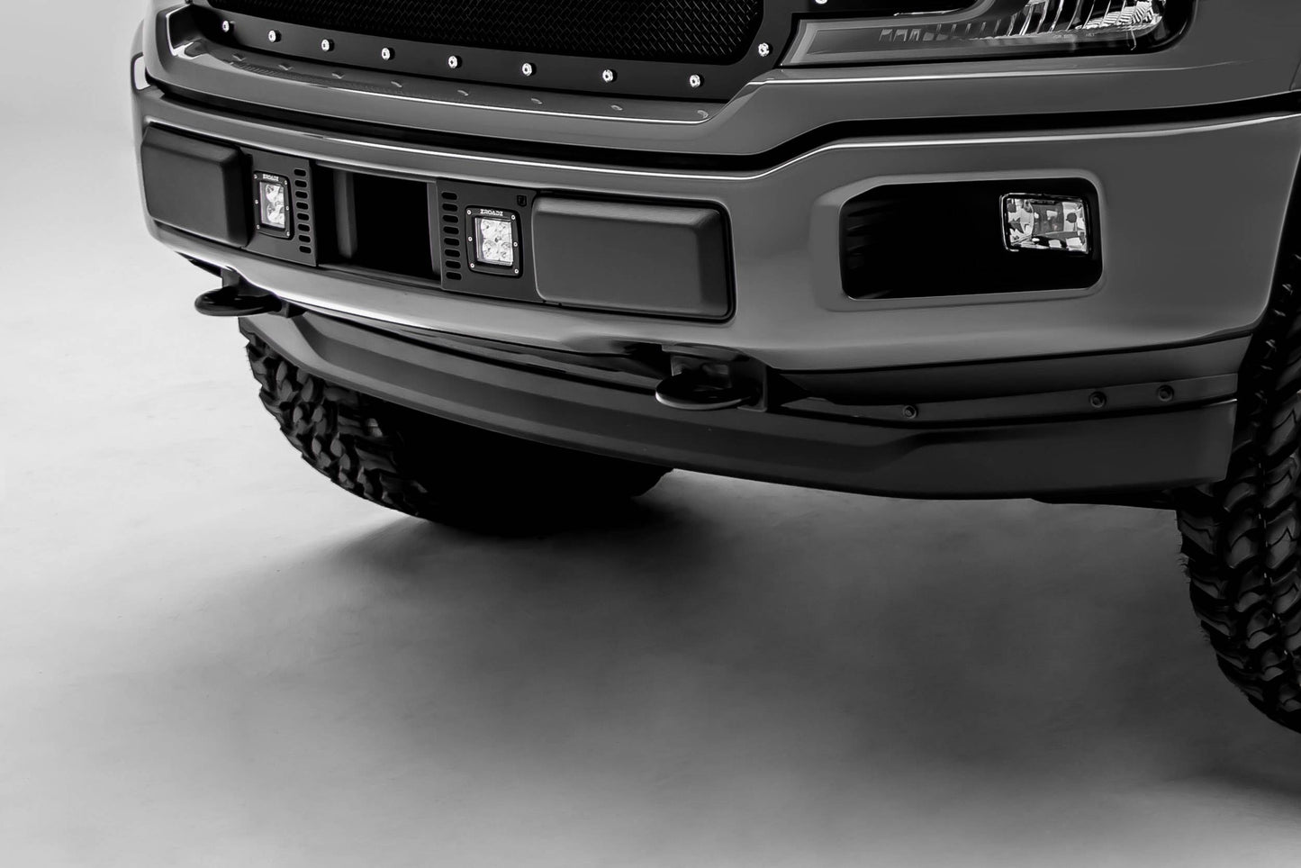 ZROADZ Z325711-KIT Black Mild Steel Front Bumper Center LED Kit Fits 2018-2020 Ford F-150 Lariat F-150 Limited