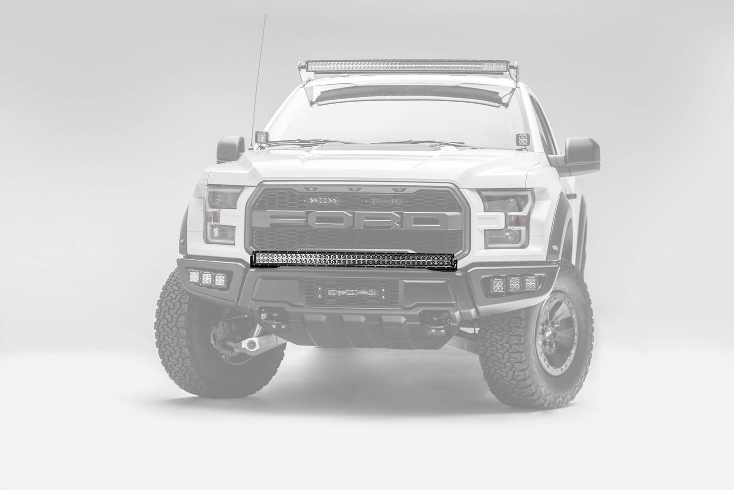 ZROADZ Z325662 Black Mild Steel Front Bumper Top LED Bracket Fits 2017-2020 Ford F-150 Raptor