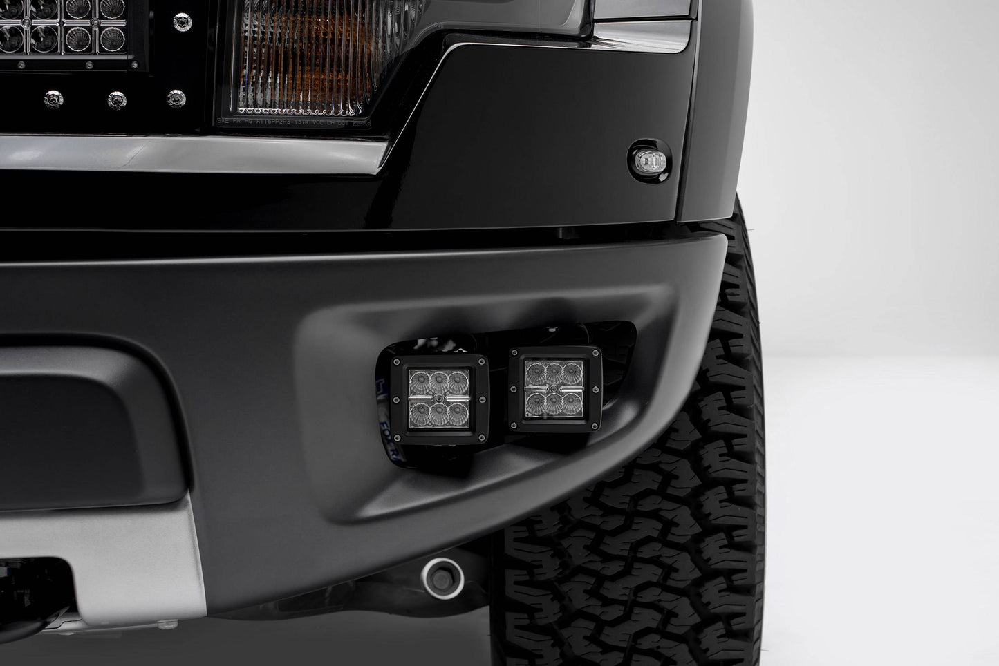ZROADZ Z325671 Black Mild Steel Front Bumper OEM Fog LED Bracket Fits 2010-2014 Ford F-150 Raptor