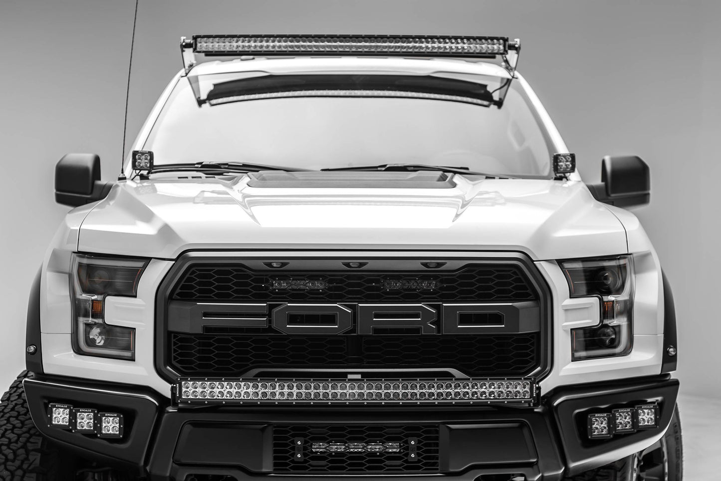 ZROADZ Z365701 Black Mild Steel Hood Hinge LED Bracket Fits 2017-2020 Ford F-150 Raptor