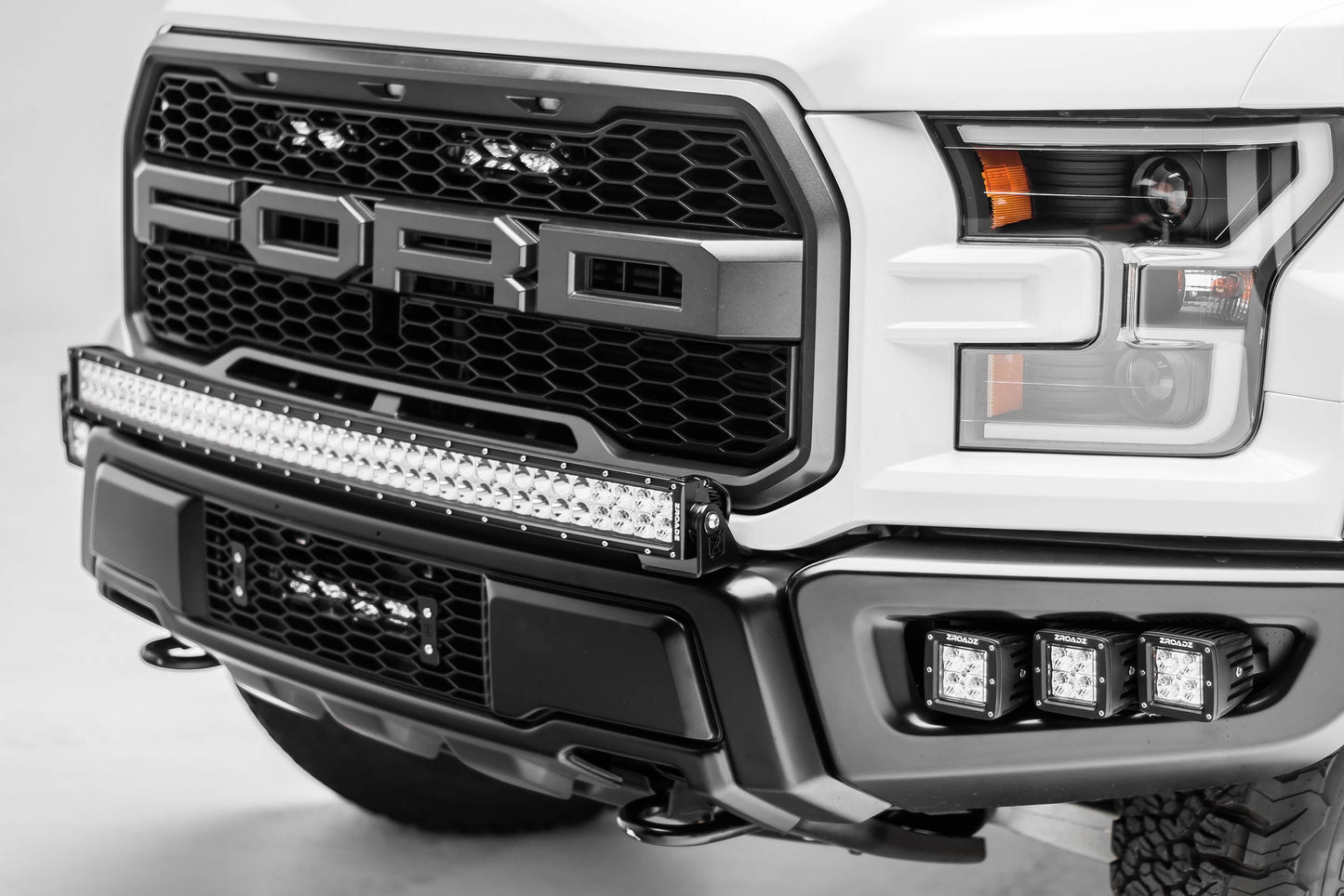 ZROADZ Z415651-KIT Black Mild Steel OEM Grille LED Kit Fits 2017-2020 Ford F-150 Raptor