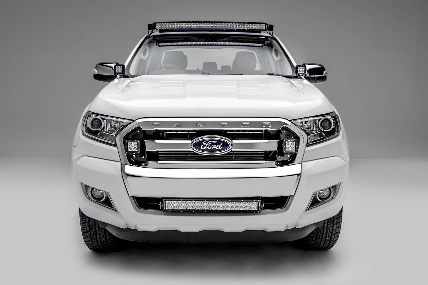 ZROADZ Z325761 Black Mild Steel Front Bumper Center LED Bracket Fits 2015-2018 Ford Ranger T6